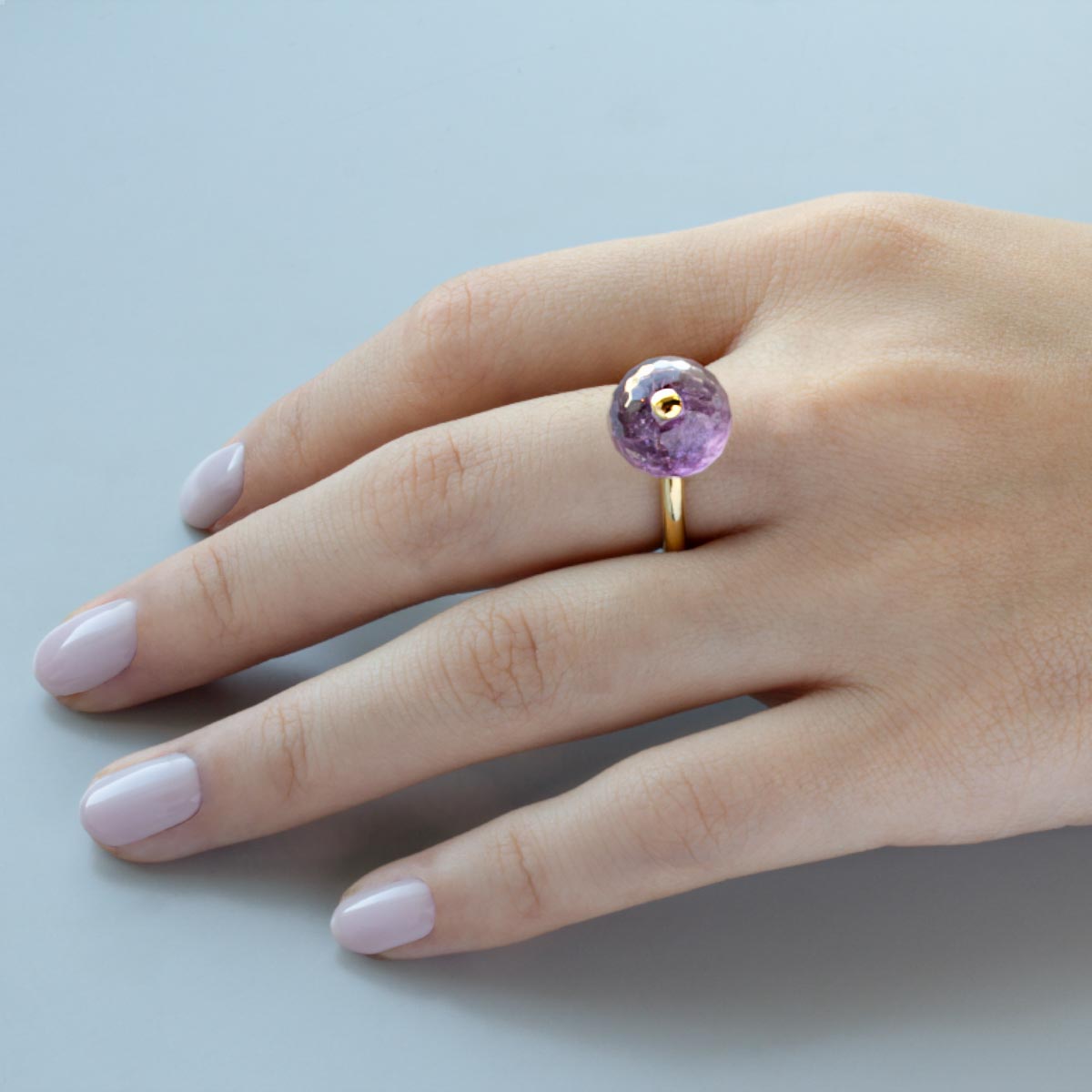 AMETHYST 12 MM PUMPKIN RING - CALABAZA