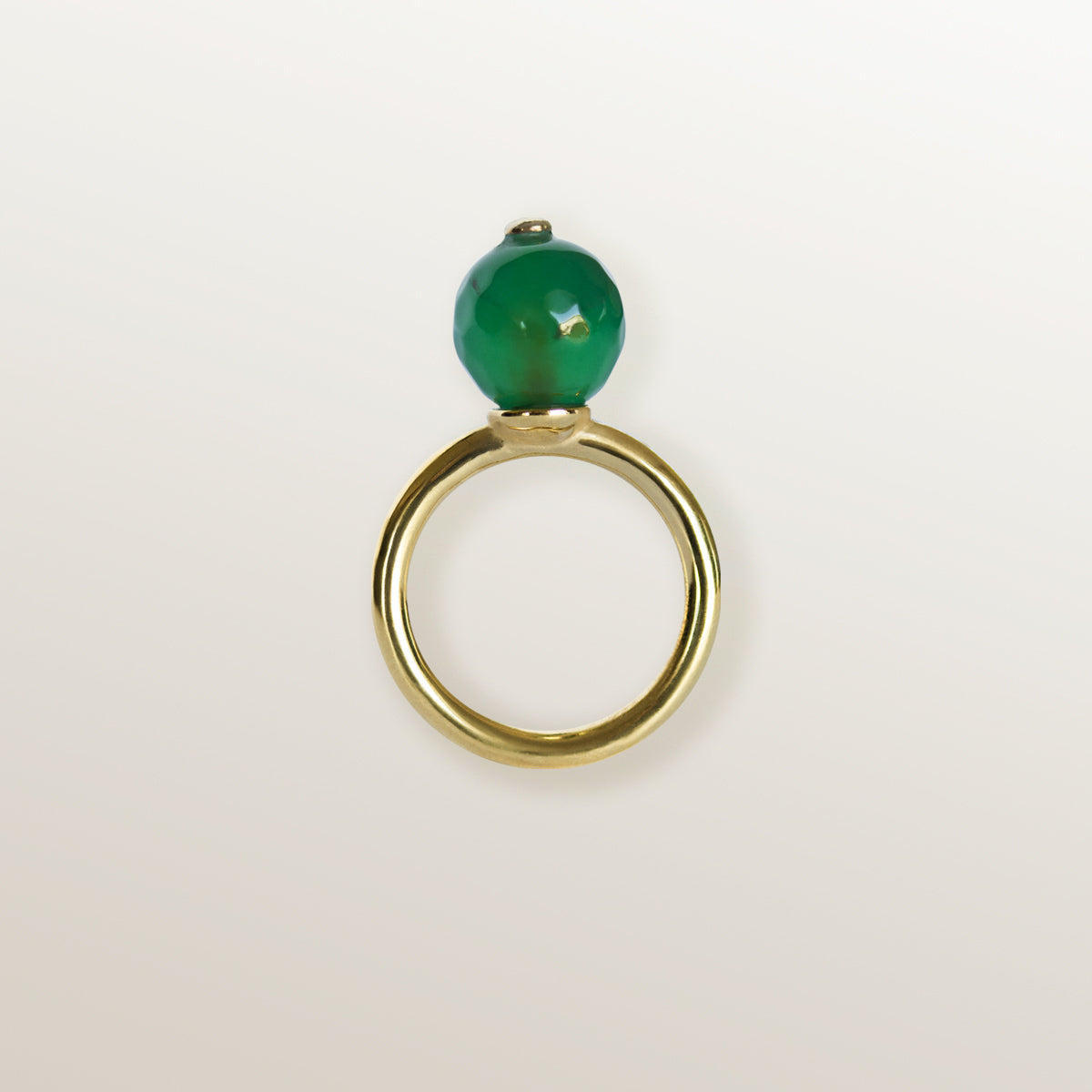 GREEN AGATE 10 MM PUMPKIN RING - CALABAZA