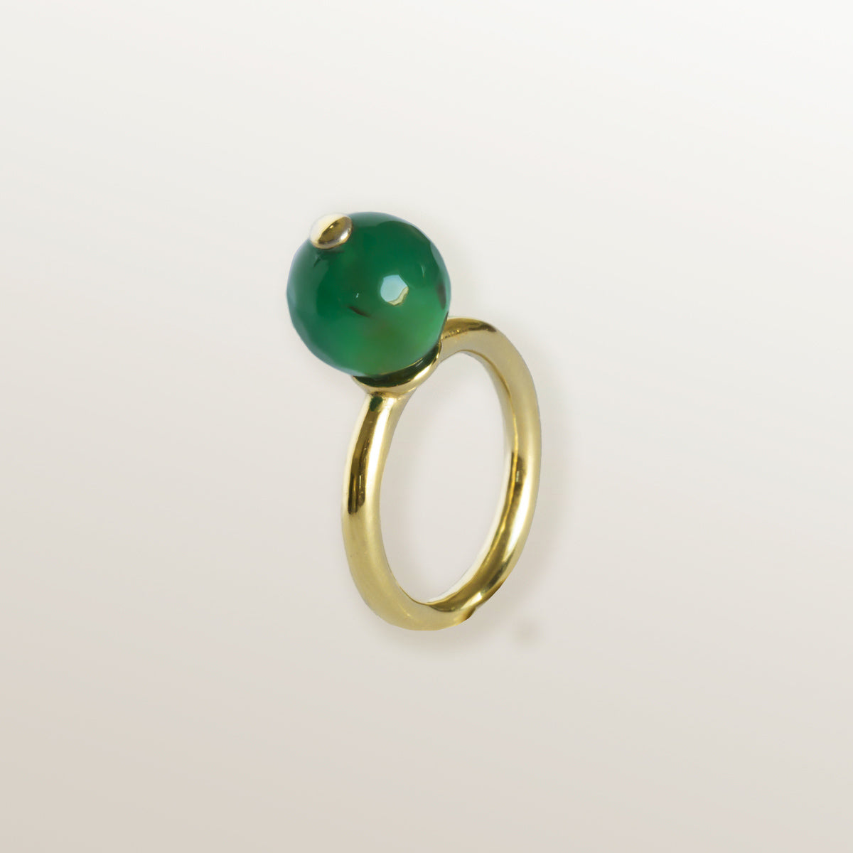 ANILLO CALABAZA ÁGATA VERDE 10mm