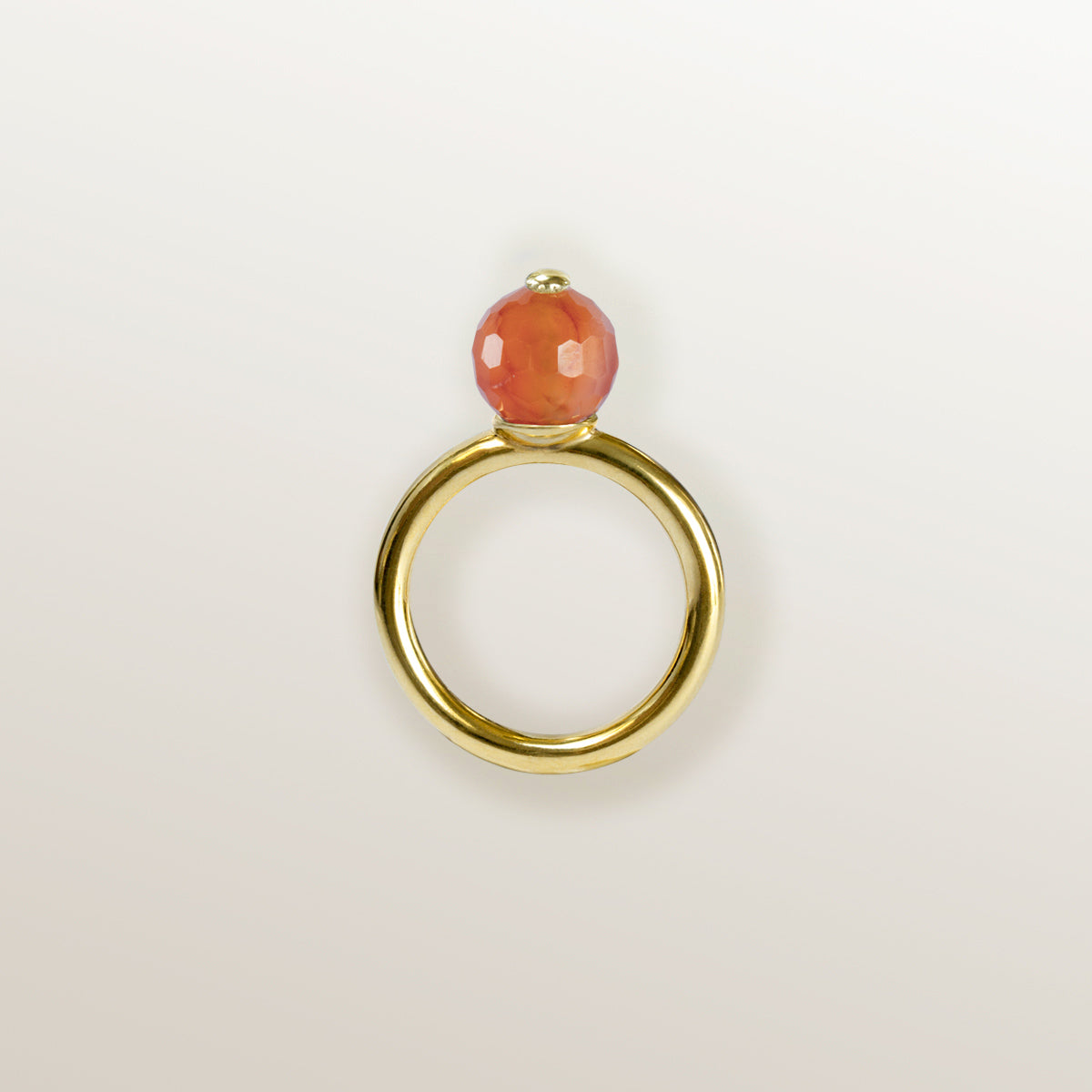 CARNELIAN 8 MM PUMPKIN RING - CALABAZA