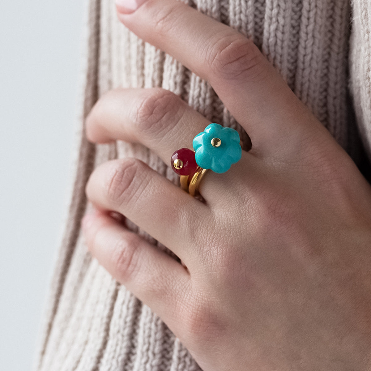 TURQUOISE XL PUMPKIN RING - CALABAZA