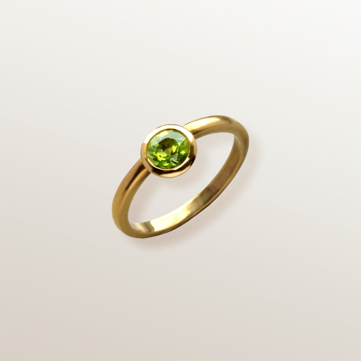 ANILLO VERMEIL DE ORO AMARILLO - MIX peridoto round