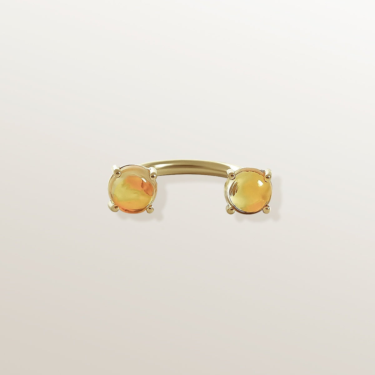 ANILLO VERMEIL DE ORO AMARILLO  CITRINOS - TWINS