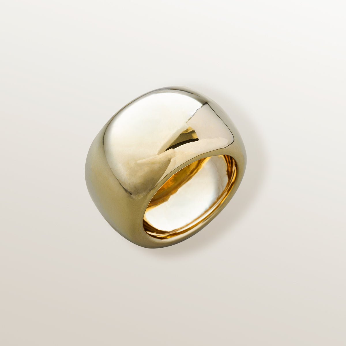 YELLOW GOLD VERMEIL WIDE BAND RING – SHINE