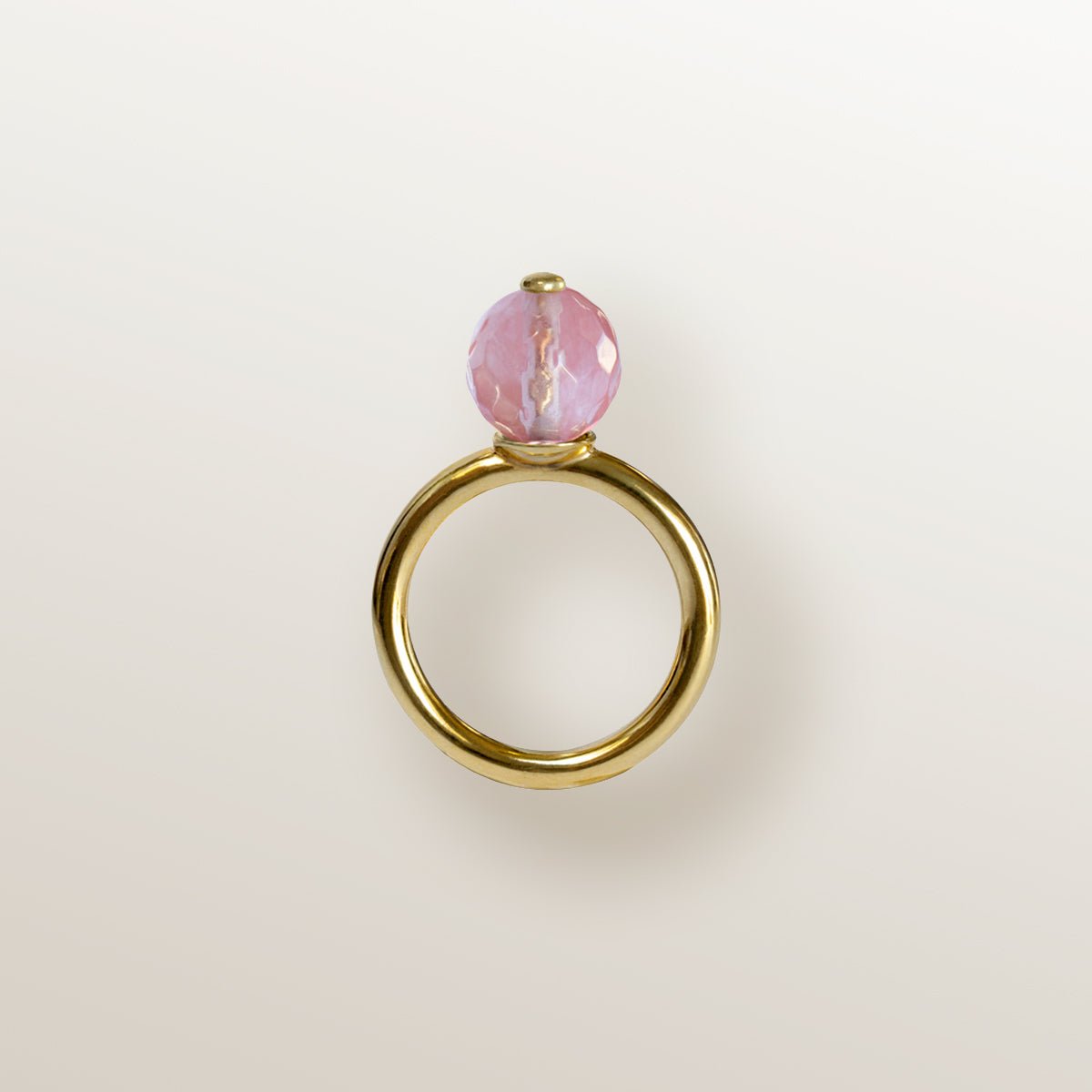 ANILLO CALABAZA ÁGATA ROSA 10mm - Victoria de la Calva