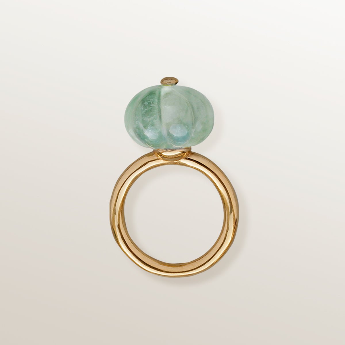 ANILLO CALABAZA ÁGATA VERDE AGUA XL - Victoria de la Calva