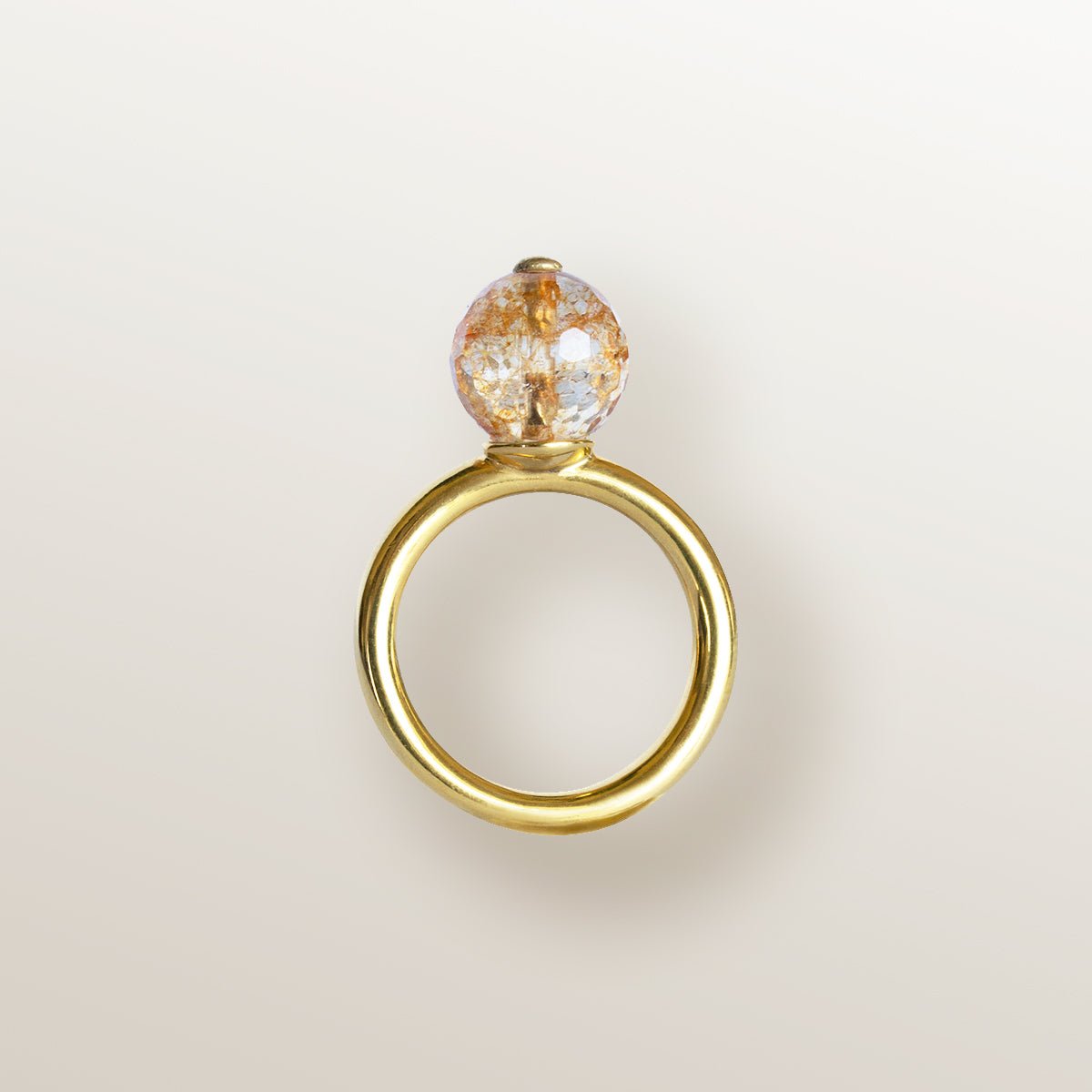 ANILLO CALABAZA CITRINO MARMOLADO 10mm - Victoria de la Calva