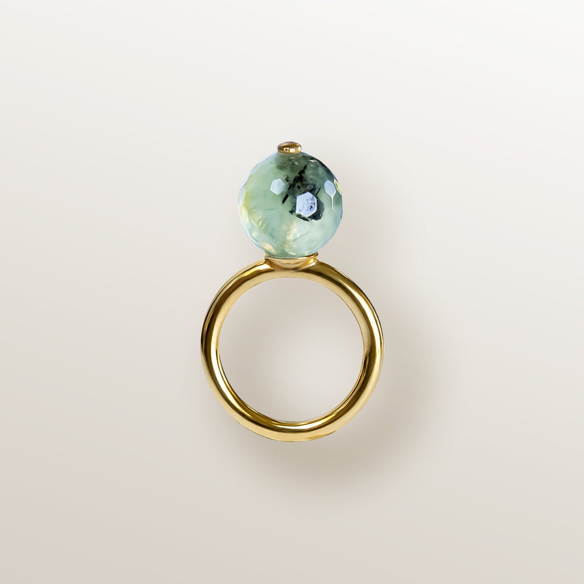 ANILLO CALABAZA PREHNITA 10mm - Victoria de la Calva