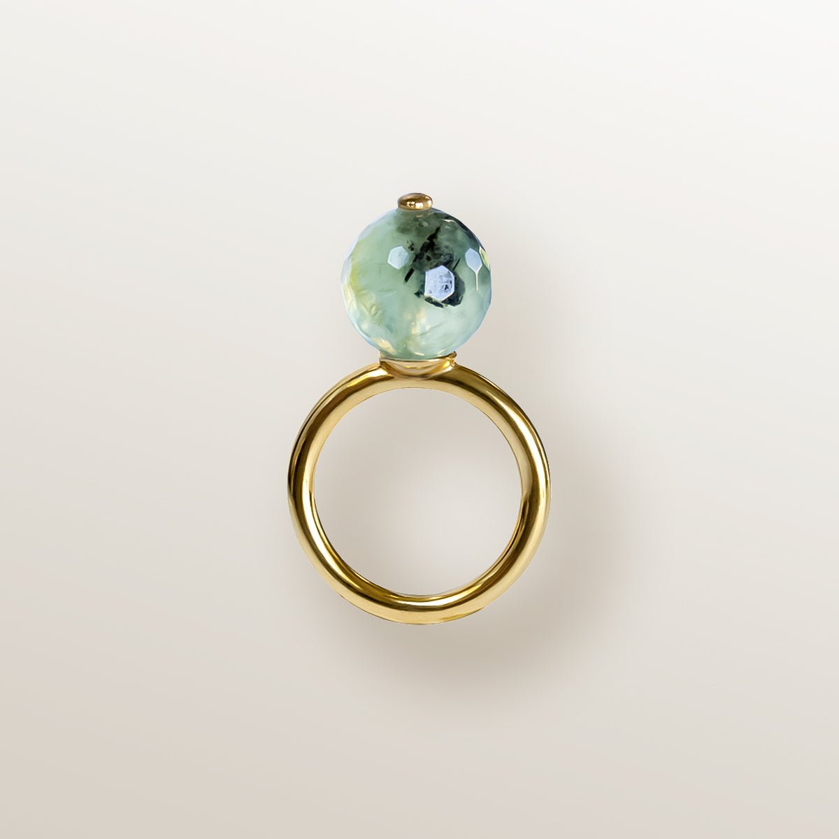 ANILLO CALABAZA PREHNITA 12mm - Victoria de la Calva