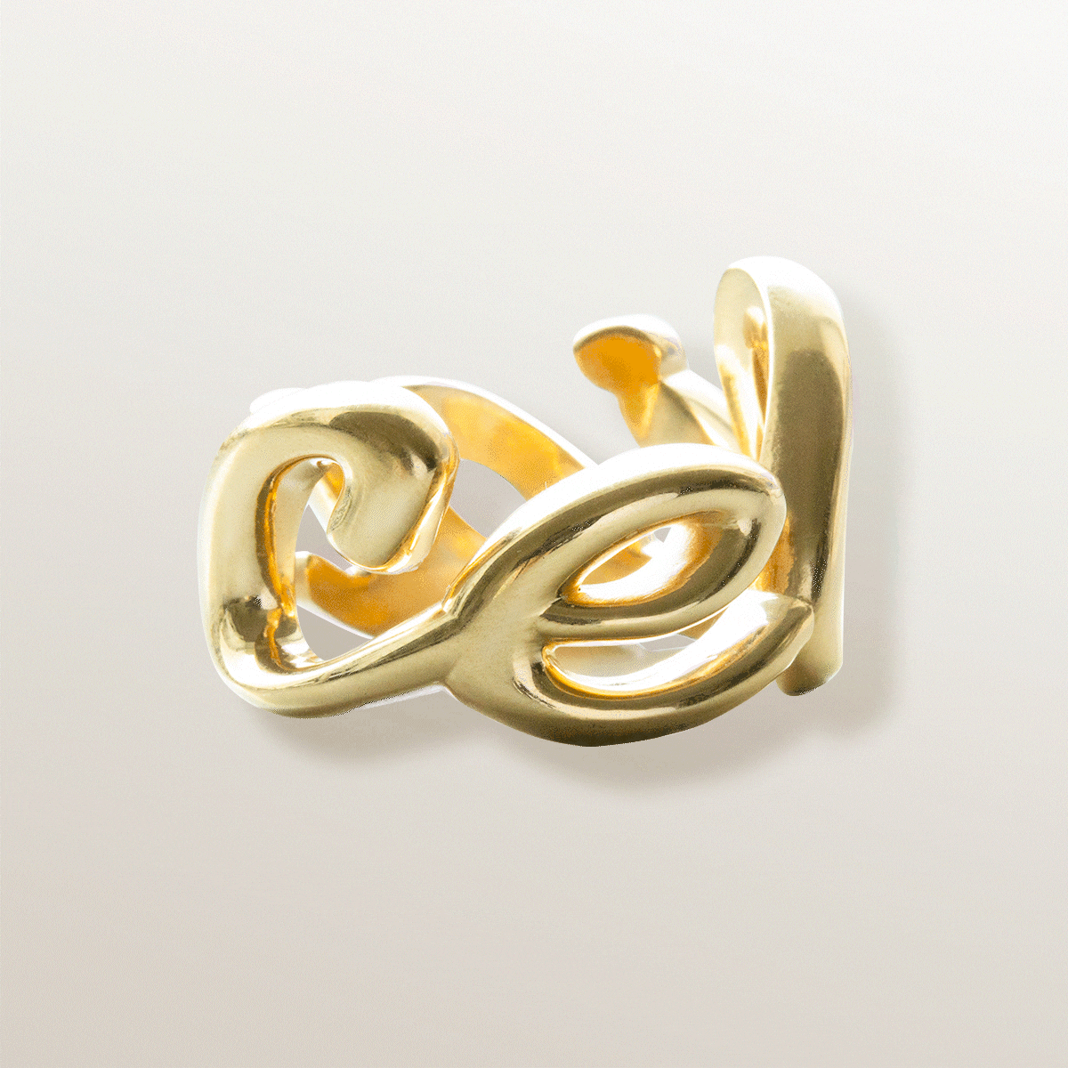 Personalized D Letter Gold Rings