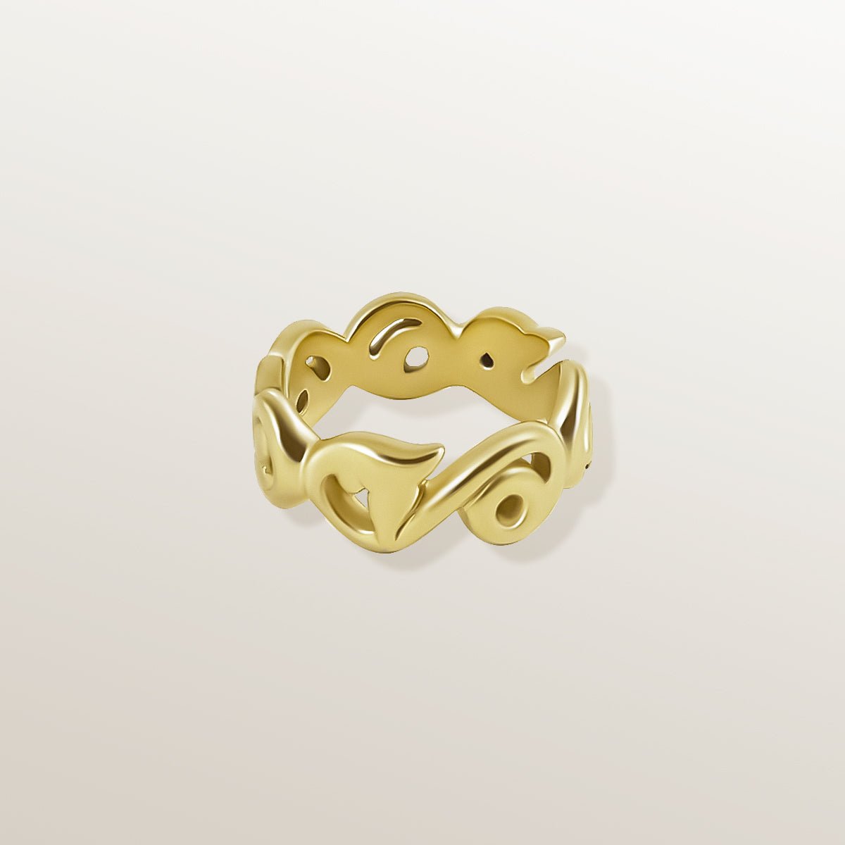 ANILLO VERMEIL ORO AMARILLO CALADO - GRECAS - Victoria de la Calva
