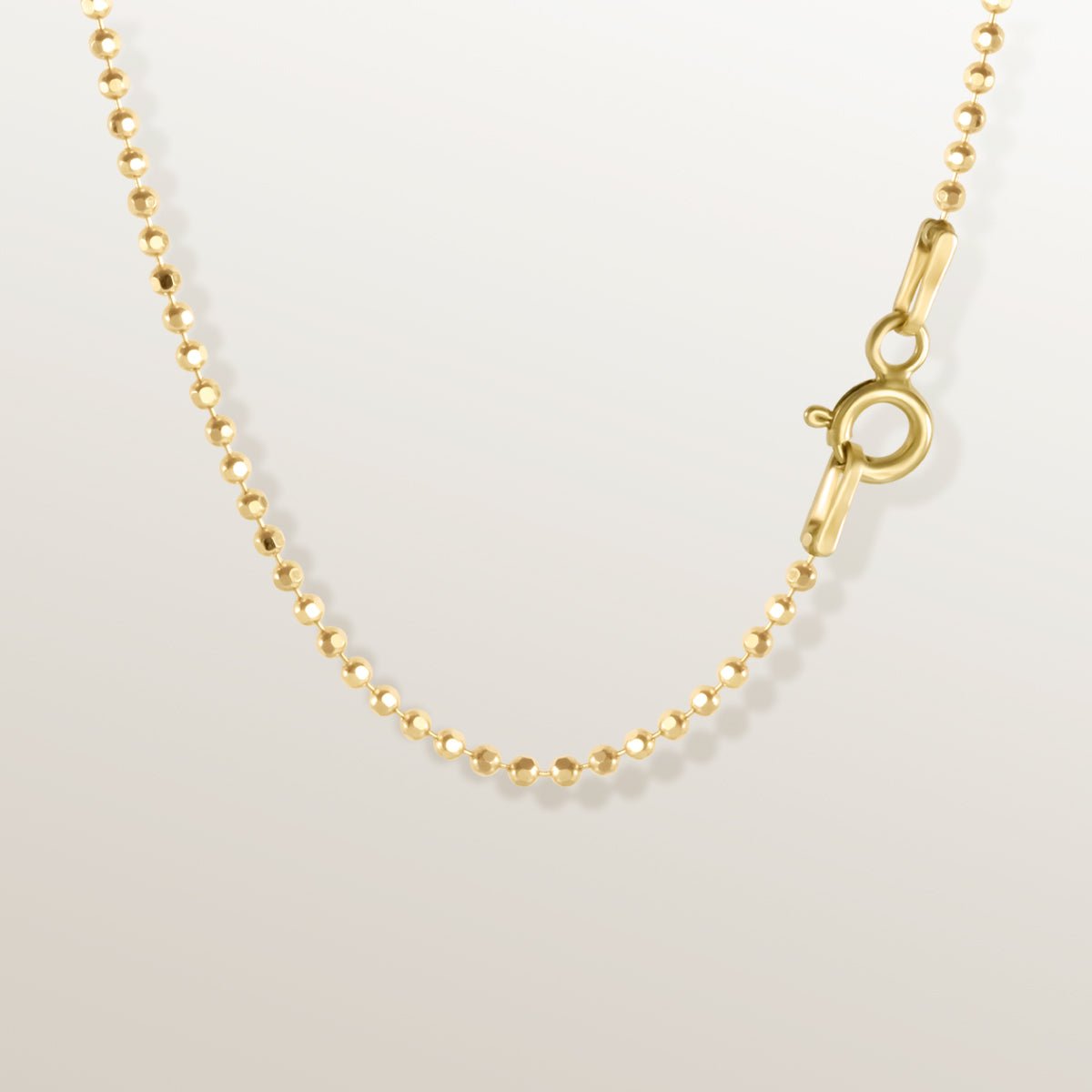 CADENA DE BOLAS PLATA VERMEIL ORO AMARILLO - DIAMANTE 60cm - Victoria de la Calva