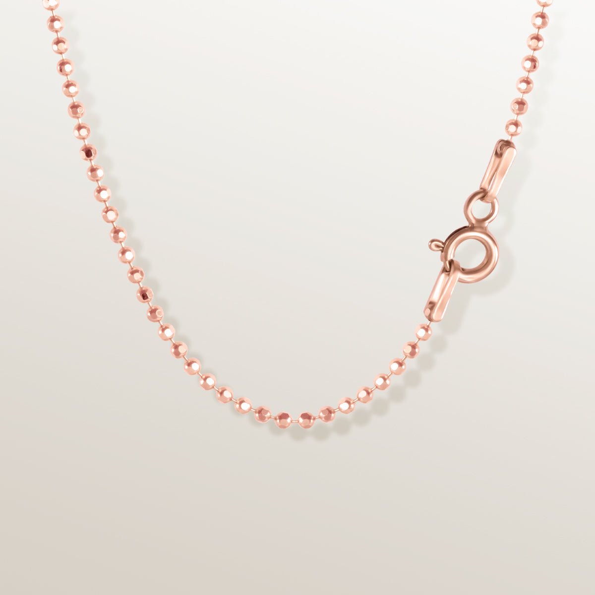 CADENA DE BOLAS PLATA VERMEIL ORO ROSA - DIAMANTE 60cm - Victoria de la Calva