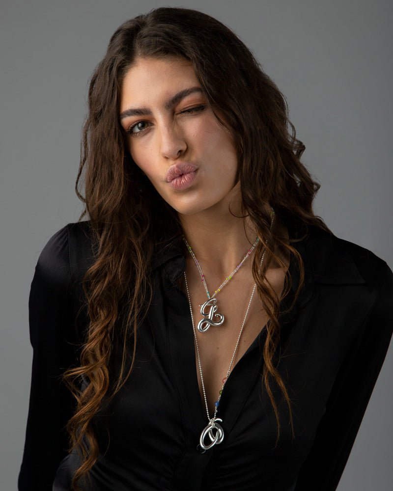 Cadena de Bolas Plata y Esmalte de Colores Pastel - Victoria de la Calva