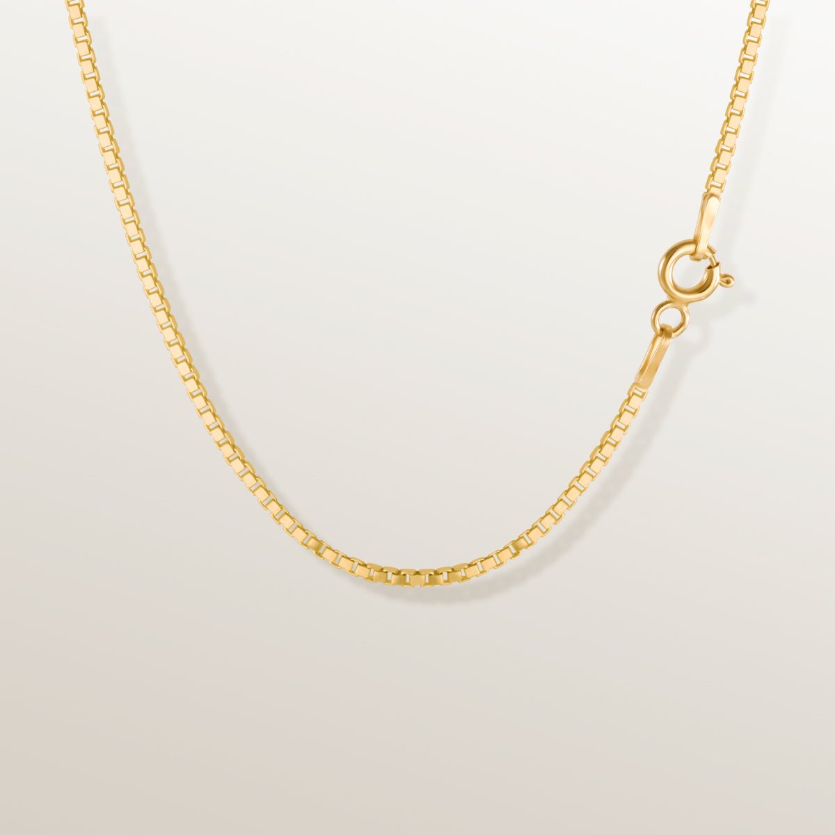 CADENA DE ESLABONES CUADRADOS PLATA VERMEIL ORO AMARILLO - LUZ DE VENECIA - 50cm - Victoria de la Calva