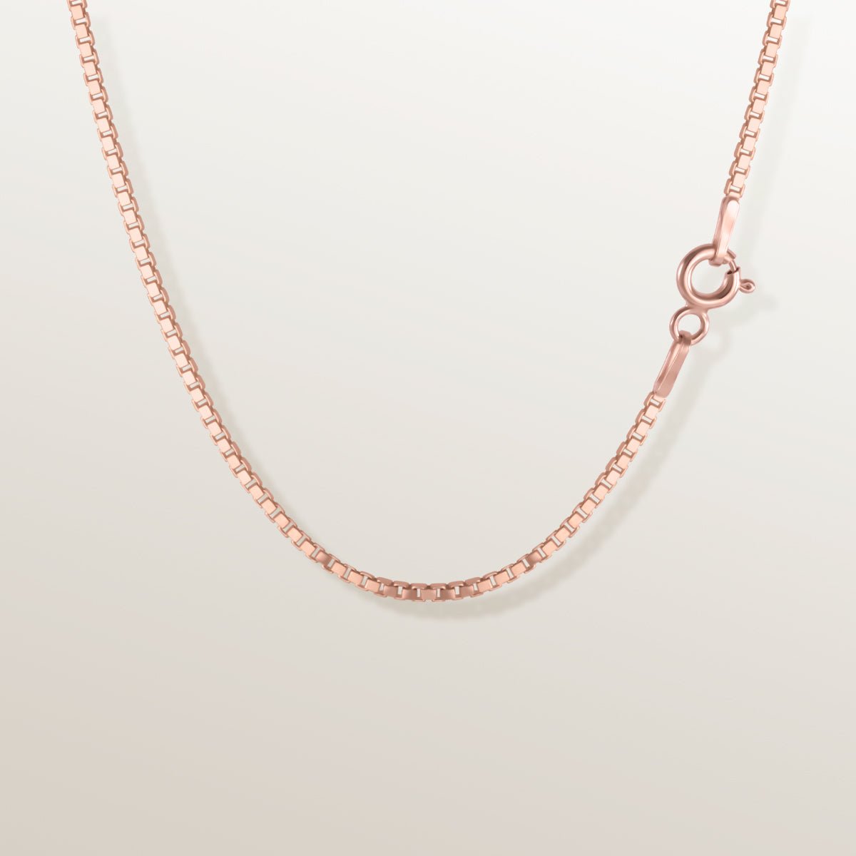 CADENA ESLABONES CUADRADOS PLATA VERMEIL ORO ROSA - LUZ DE VENECIA - 50cm - Victoria de la Calva