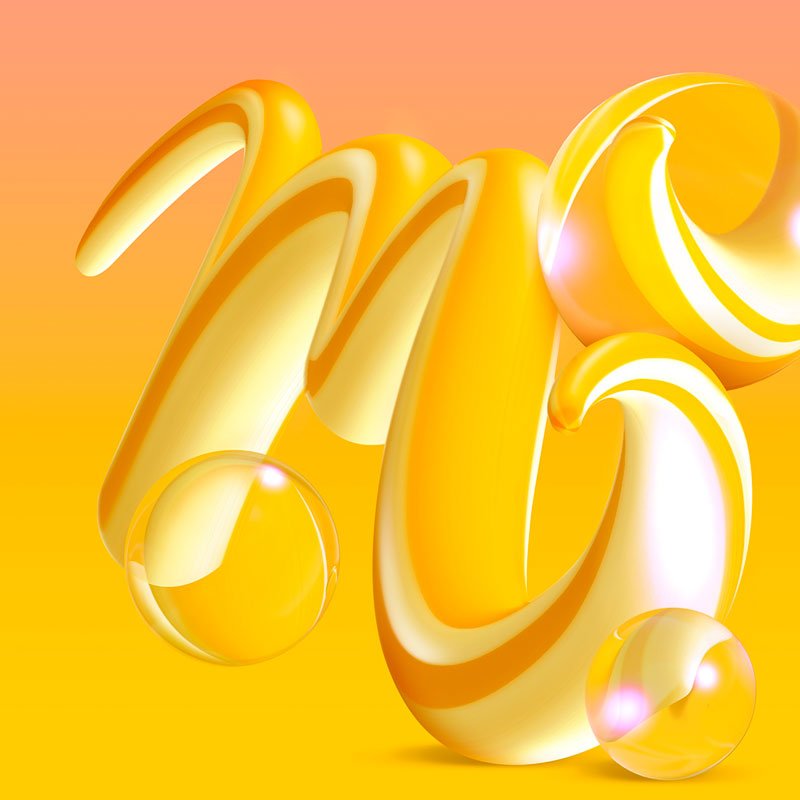 Colgante Inicial M Plata Vermeil Amarillo grande - Victoria de la Calva