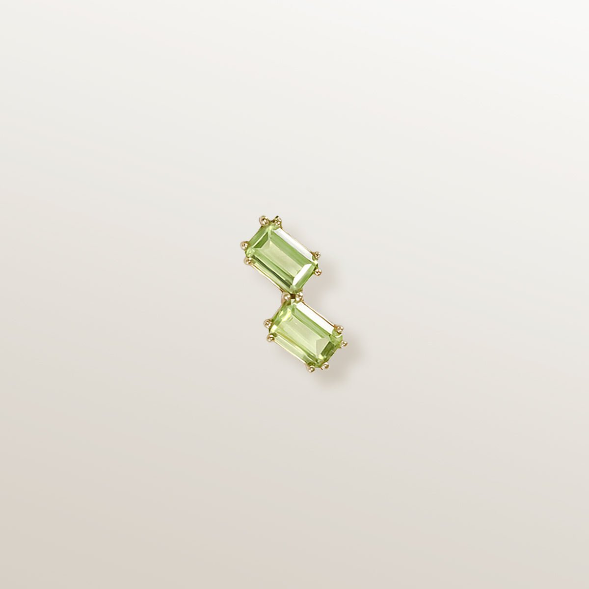 Pendientes de Oro Vermeil amarillo y 2 peridotos naturales.