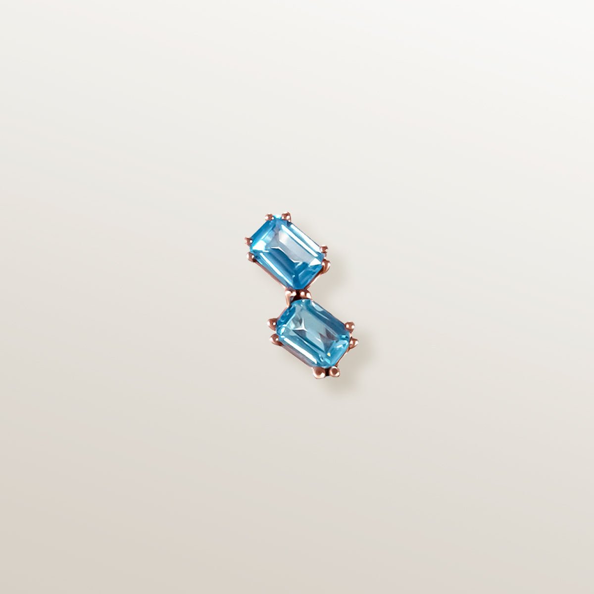 Pendientes de Oro Vermeil rosa y 2 topacios azules naturales.