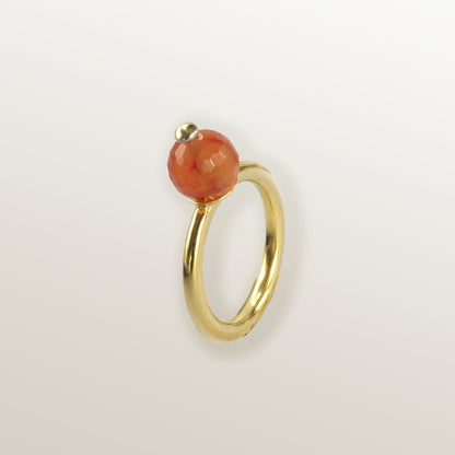 CARNELIAN 8 MM PUMPKIN RING - CALABAZA