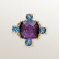 ANILLO ORO COCKTAIL RING SQUARE AMETHYST
