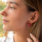 PENDIENTES EAR JACKET CALABAZA - Ágata rosa y cuarzo fresa