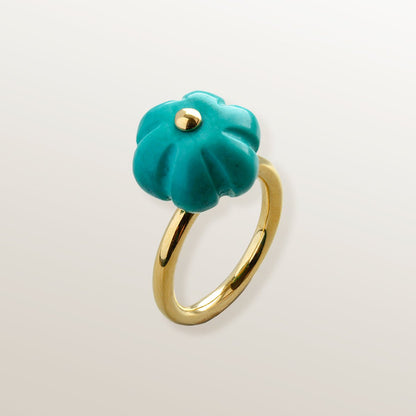 ANILLO CALABAZA TURQUESA XL - Victoria de la Calva