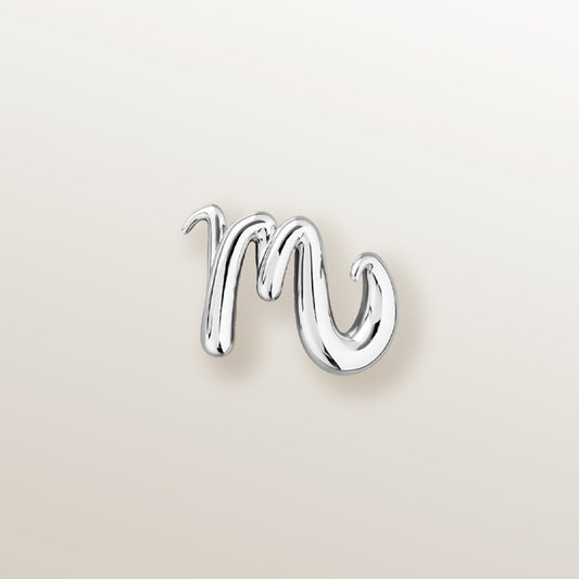 Colgante Inicial "M" de Plata 925 milésimas (2cm) - Victoria de la Calva
