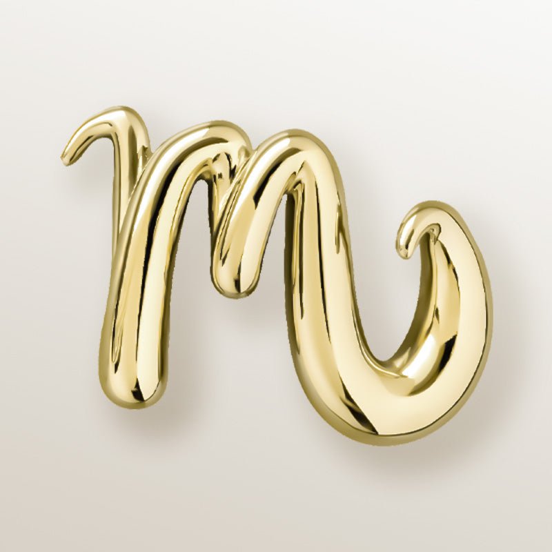 Colgante Inicial "M" de Vermeil de Oro Amarillo (2cm) - Victoria de la Calva