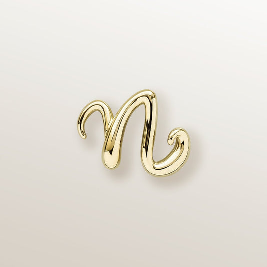 Colgante Inicial "N" de Vermeil de Oro Amarillo (2cm) - Victoria de la Calva