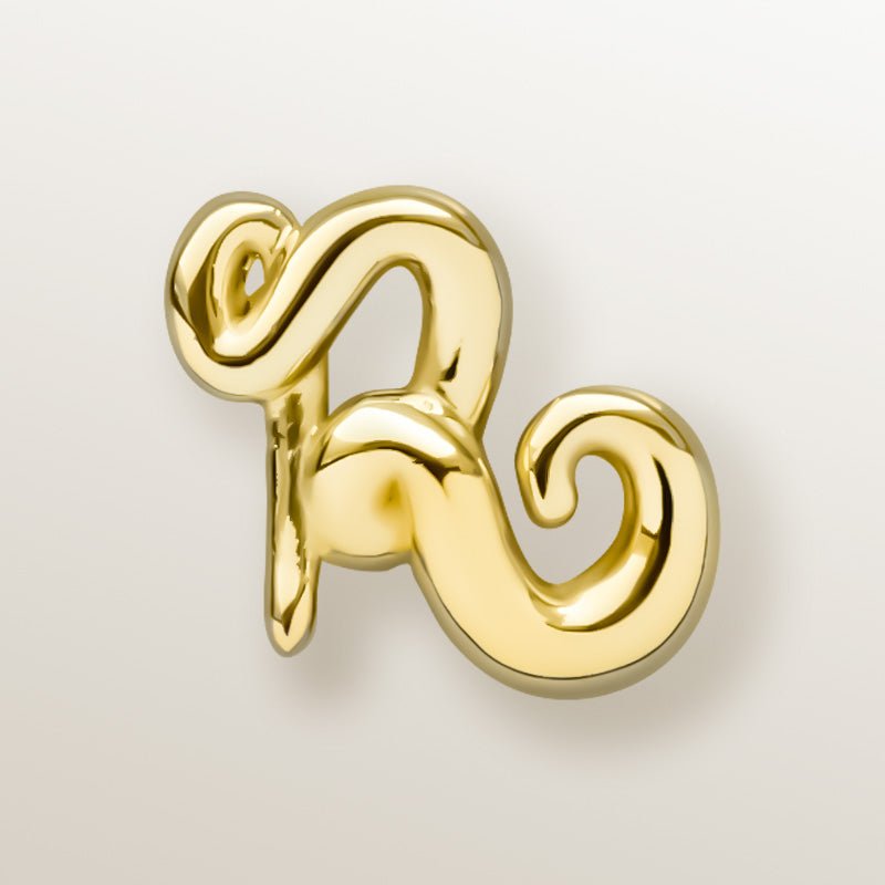 Colgante Inicial "R" de Vermeil de Oro Amarillo (4cm) - Victoria de la Calva