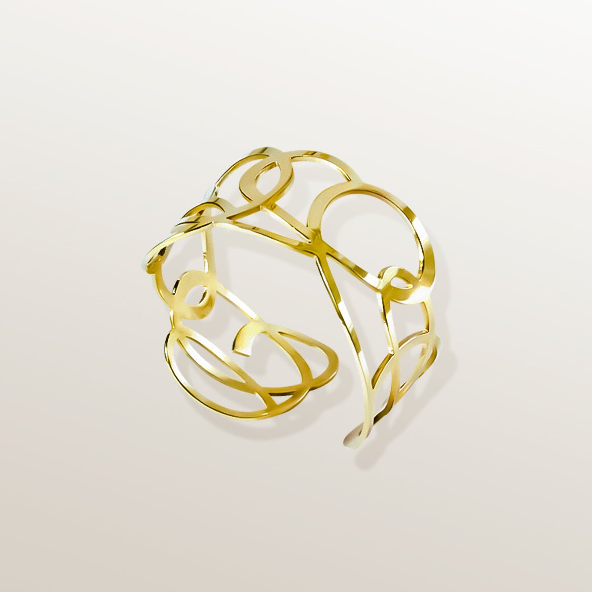 Pulsera brazalete estrecho y rígido de oro Vermeil amarillo.